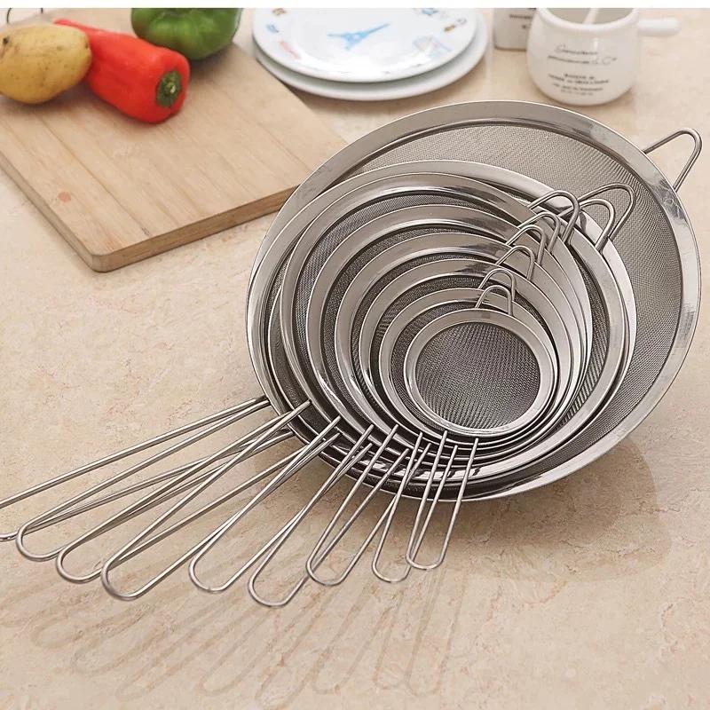 

Stainless Steel Wire Fine Mesh Sieve Oil Strainer Flour Colander Sifter DIY Kitchen Tools For Filtering Food Kitchen Accessories 7CM