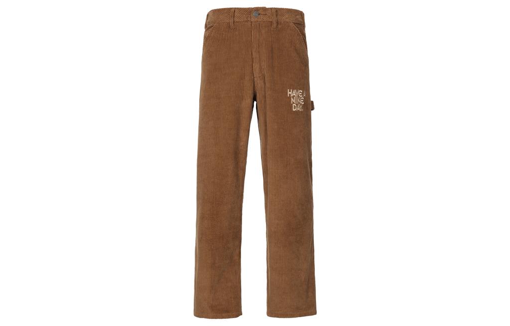 Nike Casual Pants Men's Brown Thickened Straight Fit Pants HF0354-281