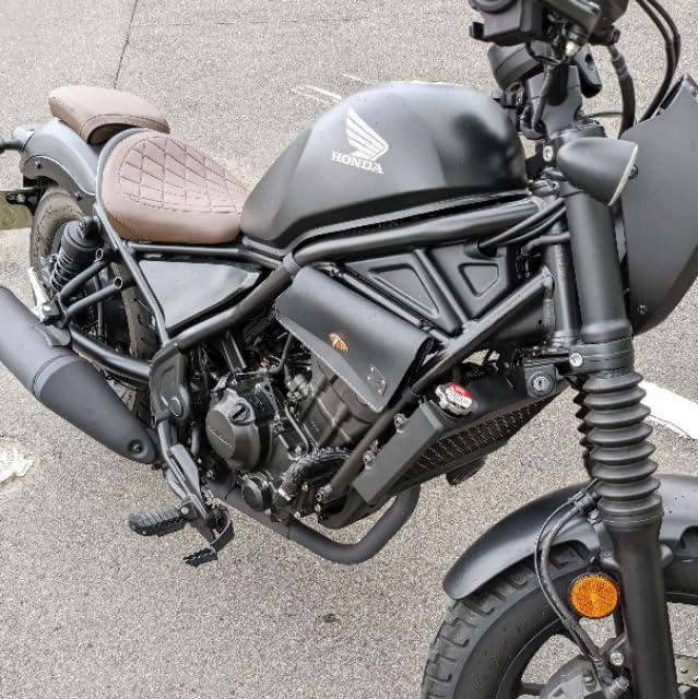 GOLDFAUST Genuine Leather Engine Side Bags for Honda Rebel MC49 Engine Tool Drink Small Item Engine Custom Parts MC49, 250cc, 500cc, REBEL, Cover,