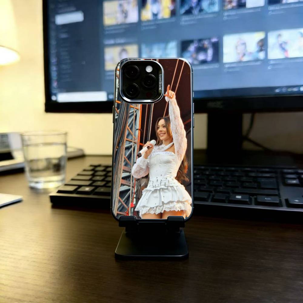 A-Ayliva Singer Phone Case For iPhone 17,16,15,14,13,12,11 Plus,Pro Max,XS,Colored Silver Plated Inside Cover