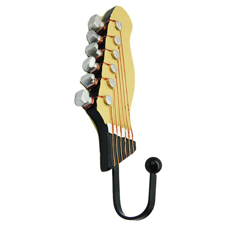 3pcs/set Creative Guitar Head Shaped Resin Hook Hanger Key Clothes Hat Coat Towel Wall Holder Home Kitchen Storage Tools