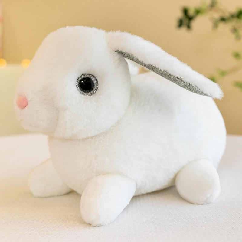 Charming White Bunny Plush Toy Perfect Stuffed Rabbit Doll Gift Children For