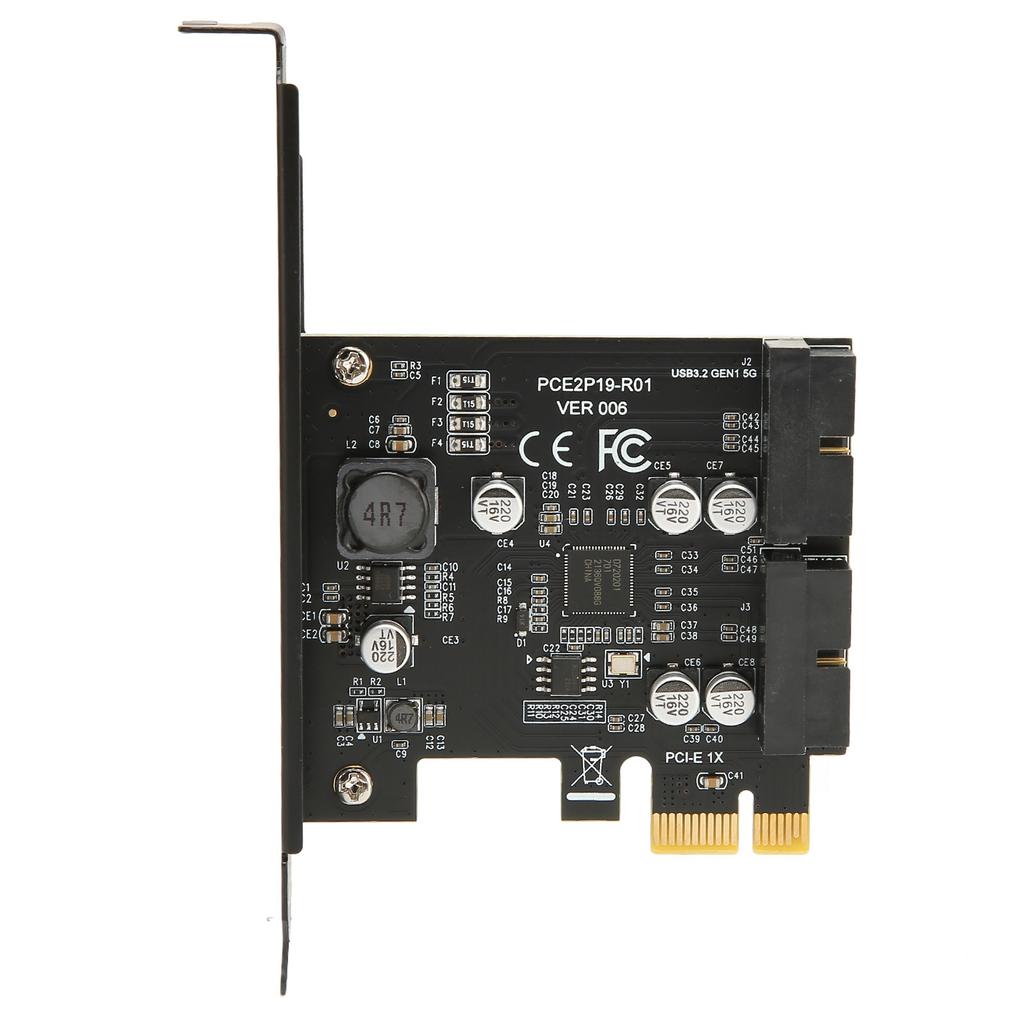PCIE To USB 3.2 Expansion Card 5Gbps High Speed USB3.2 Front GEN1 Expansion Card Dual Port 19PIN Connector Riser Card