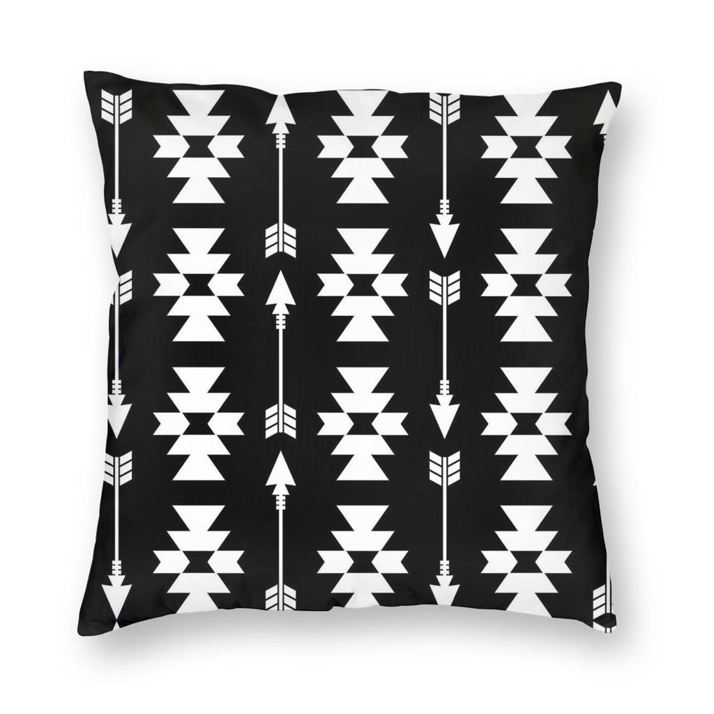 Southwestern Arrow Square Pillowcase Polyester Linen Velvet Pattern Zip Decorative Sofa Cushion Cover