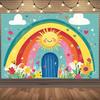 2D-Ebene, 1 Stück, zeigt Sonnenlicht, Regenbogen und Blumen. Die Farben sind leuchtend und eignen sich für Frühlings- oder Sommerfestivals.