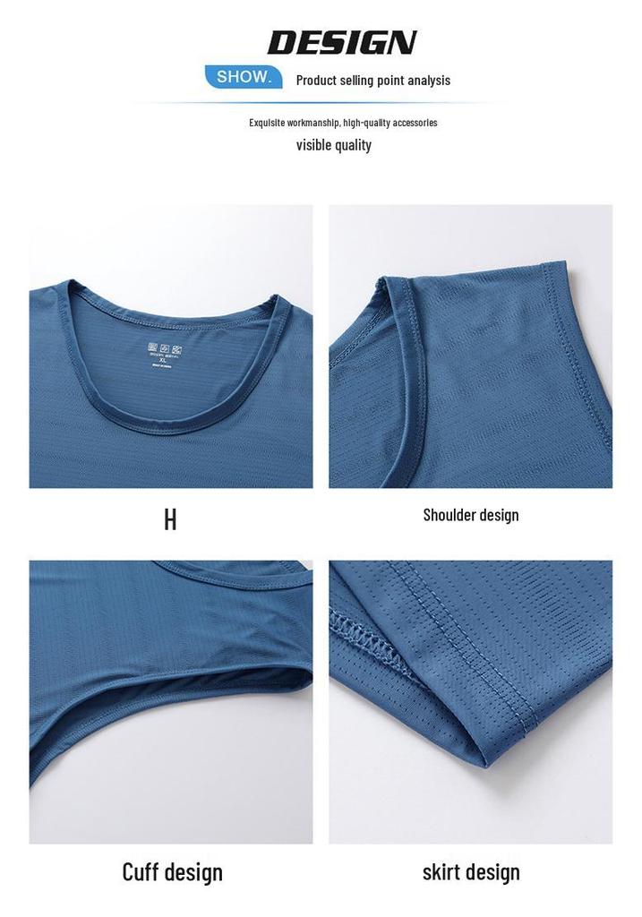 Men's Summer Quick-Dry Ice Silk Vest: Breathable, Elastic Nylon Activewear