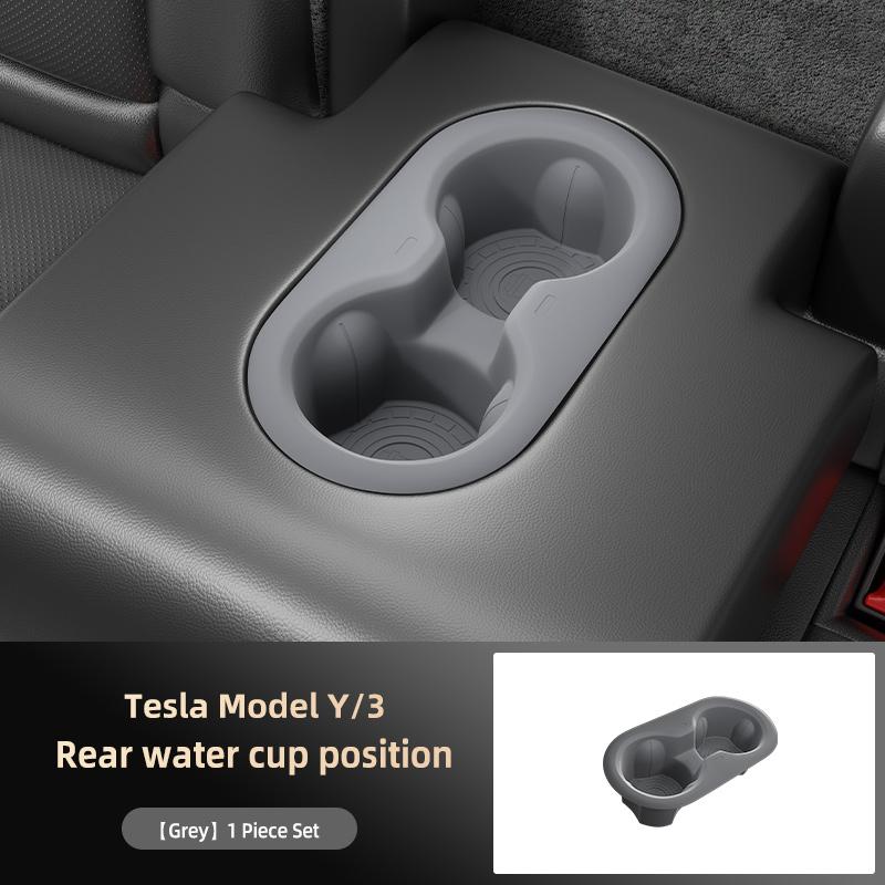 XLGJS1 Suitable for Tesla Model Y Juniper 2025 Interior Accessories Cup Holder Silicone Drink Holder Suitable for Back Seats
