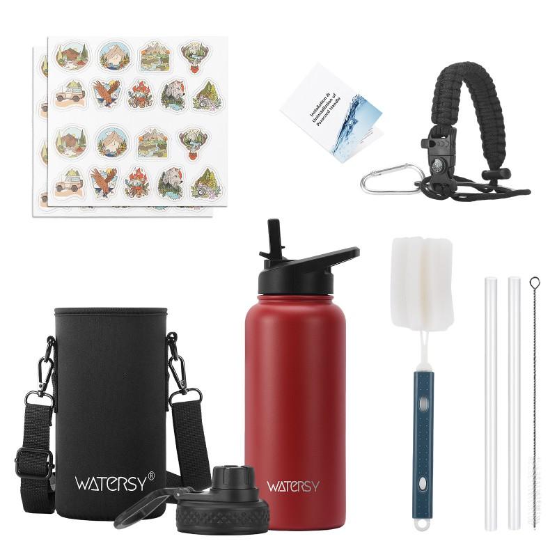 40oz Stainless Steel Insulated Travel Mug With Handle Loop Outdoor Sports Camping Office