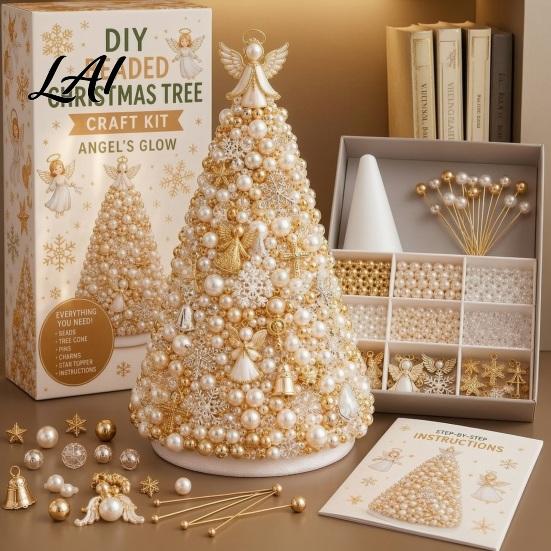 Zero-based Beading Material Kit DIY Christmas Tree for Adults Beginners Handmade 3D Ornament with Full Miniature Forest Desktop Display Tools