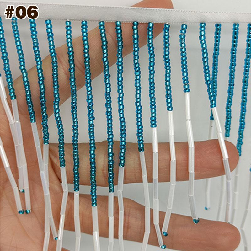 45cm Verschlüsselt Manuell Nagel Perlen Quaste Spitze Mehrfarbig Anhänger Perlenbesatz Fransen DIY Bühnenkleidung Heimvorhang Dekorativ