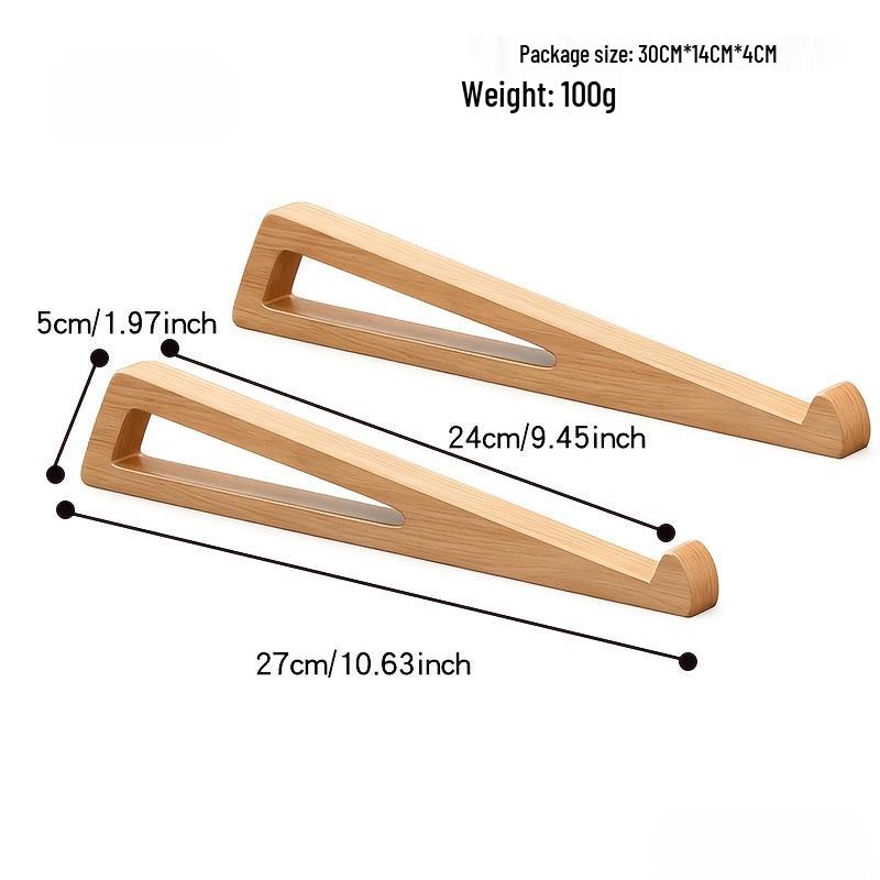 Solid Wood Laptop Riser: Portable, Heat-Dissipating Stand for Gaming and Simple Desktops