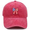Independence Day Washed Cotton Cap High Quality USA Flag Pattern Embroidery Baseball Cap Men And Women Outdoor Sports Dad Hats