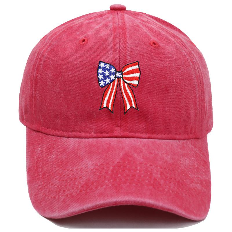 Independence Day Washed Cotton Cap High Quality USA Flag Pattern Embroidery Baseball Cap Men And Women Outdoor Sports Dad Hats