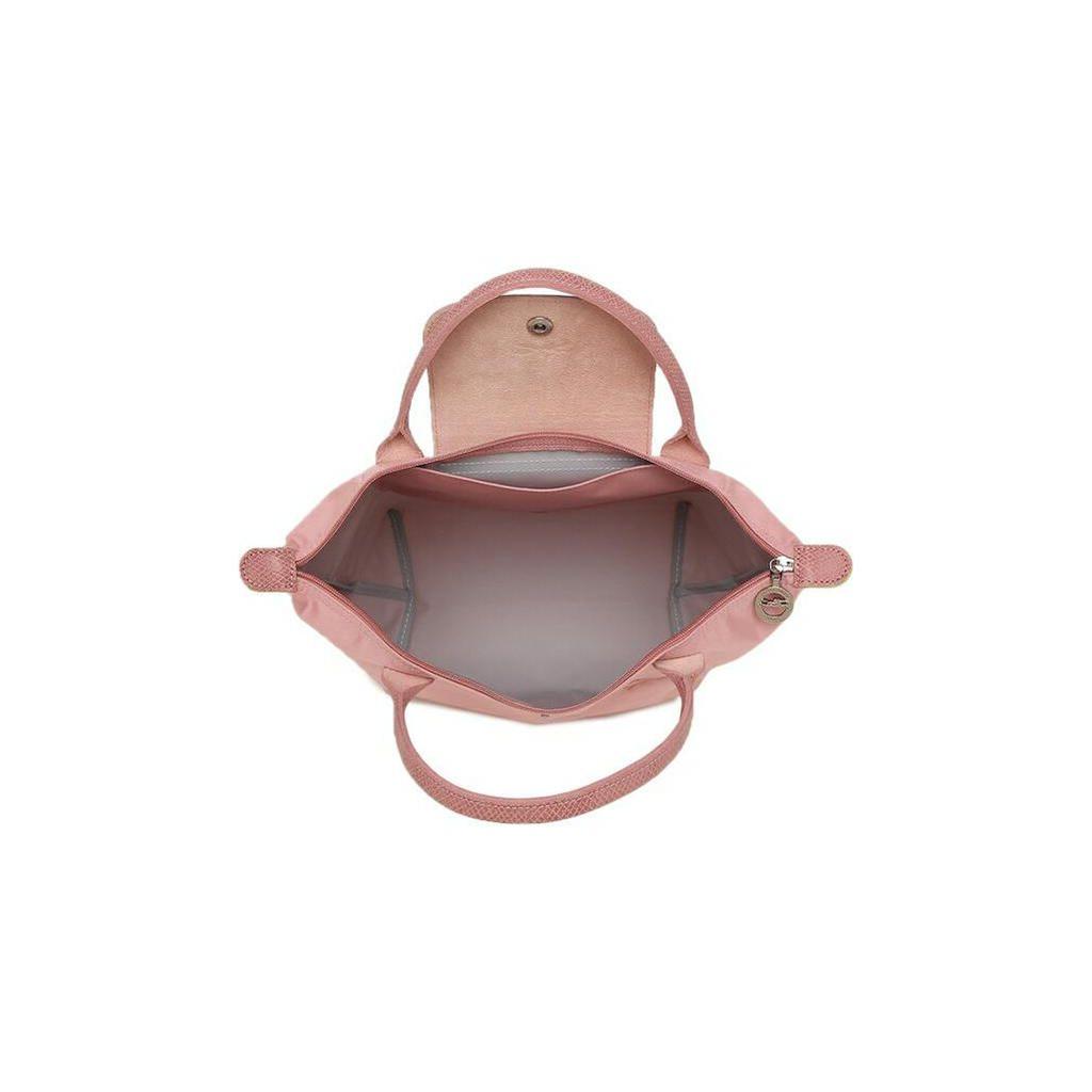 Longchamp Le Pliage Green 23 Button Zipper Closure No Shoulder Strap Canvas With Leather Trim Dumpling Handbag Small Women handbags 1621919P72