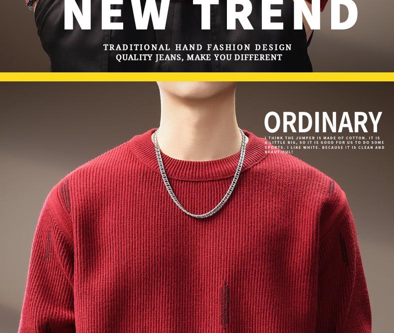 Herren Herbst Luxus Weicher Strickpullover - Vielseitiger, Trendiger & Lässiger Kapuzenpullover mit Rundhalsausschnitt