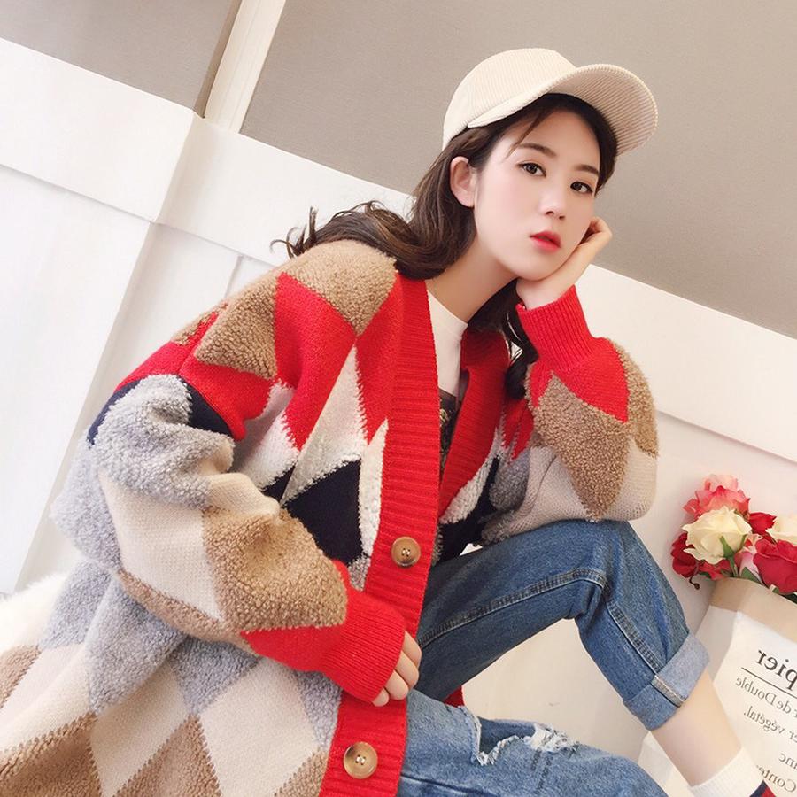 Oversized Ribbed Knit Cardigan Coat for Women - Autumn Fall Style