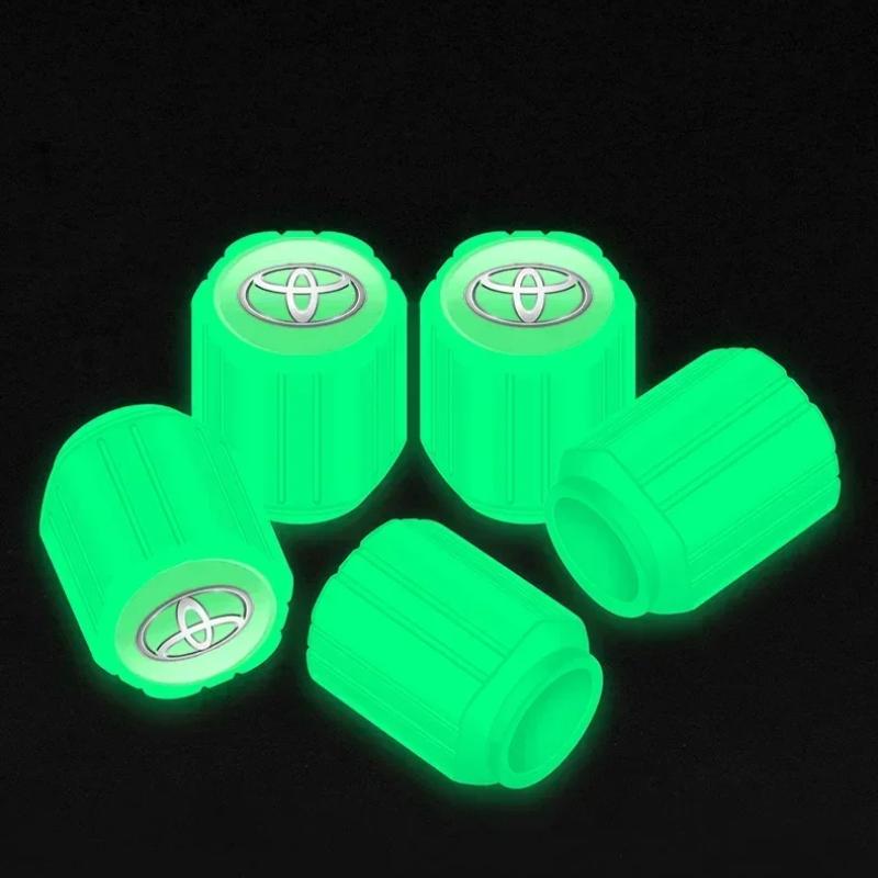 Luminous Car Tire Valve Caps Fluorescent Motorcycle Wheel Tyre For Toyota GR TRD Chr Corolla Yaris Rav4 E150 E120 Land Cruiser 200