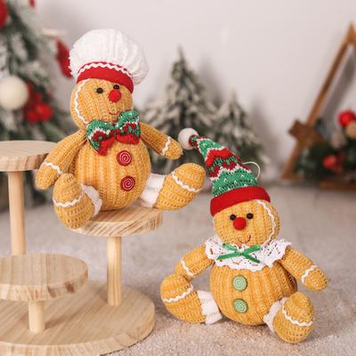 Weihnachts Lebkuchenmann Puppe Stofftier Frohe Weihnachten Ornament Zeichentrickpuppe Figur