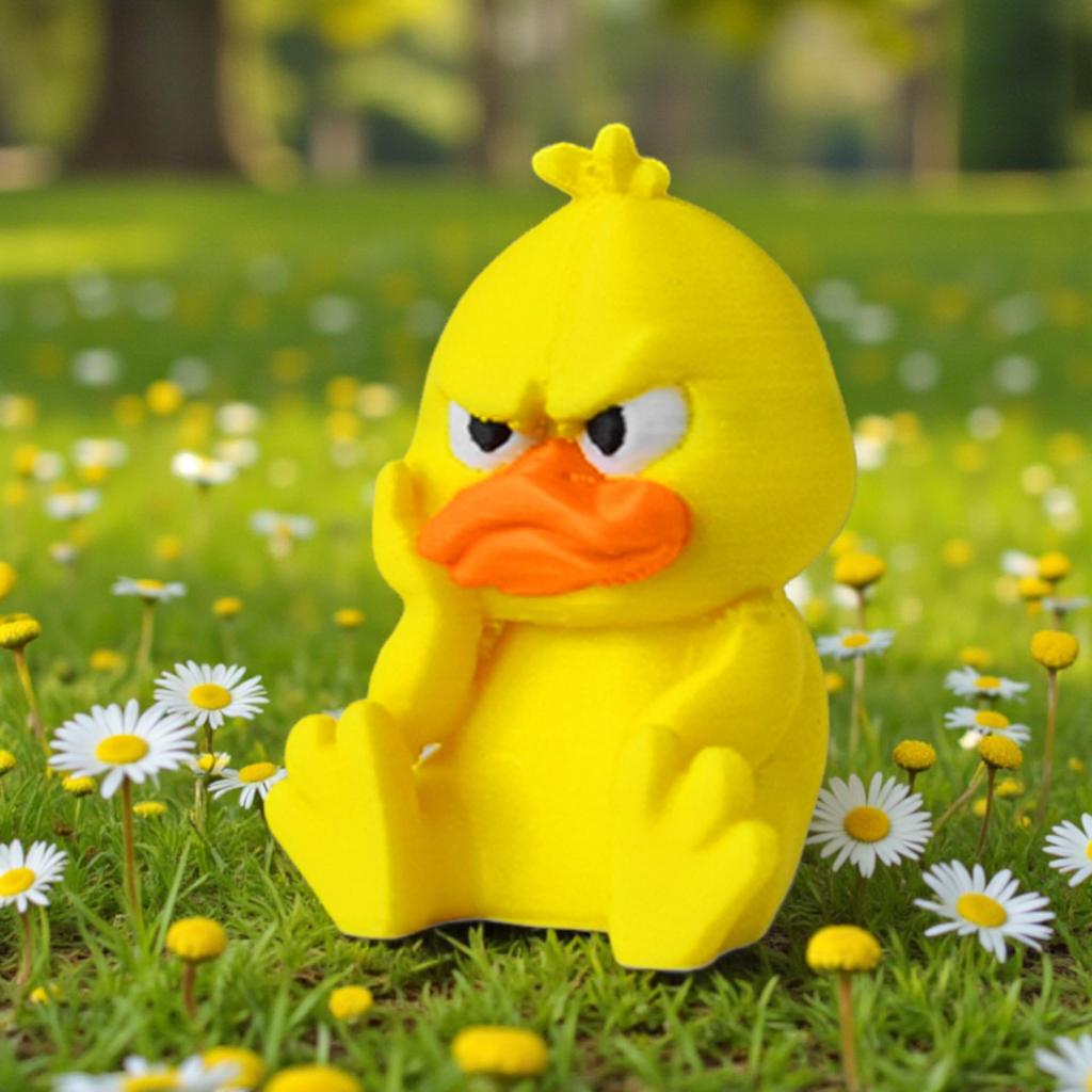 3D Printed Creative Duck Desktop Ornament – Quirky Cute Duck Prank Birthday Gift
