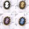 Vintage Gothic Style Head Statue Cameo Brooch Rhinestone Brooch For Women