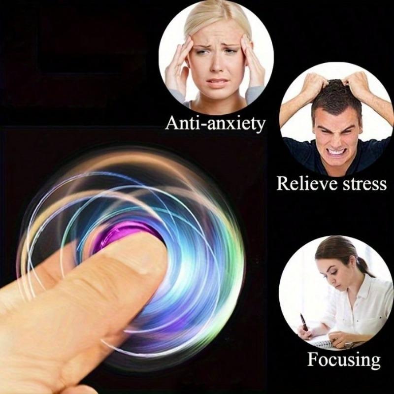 1PC Rainbow Fingertip Spinner, Metal High Speed Manual Spinner, Colorful Finger Toy for Stress Relief, Birthday Christmas Gift