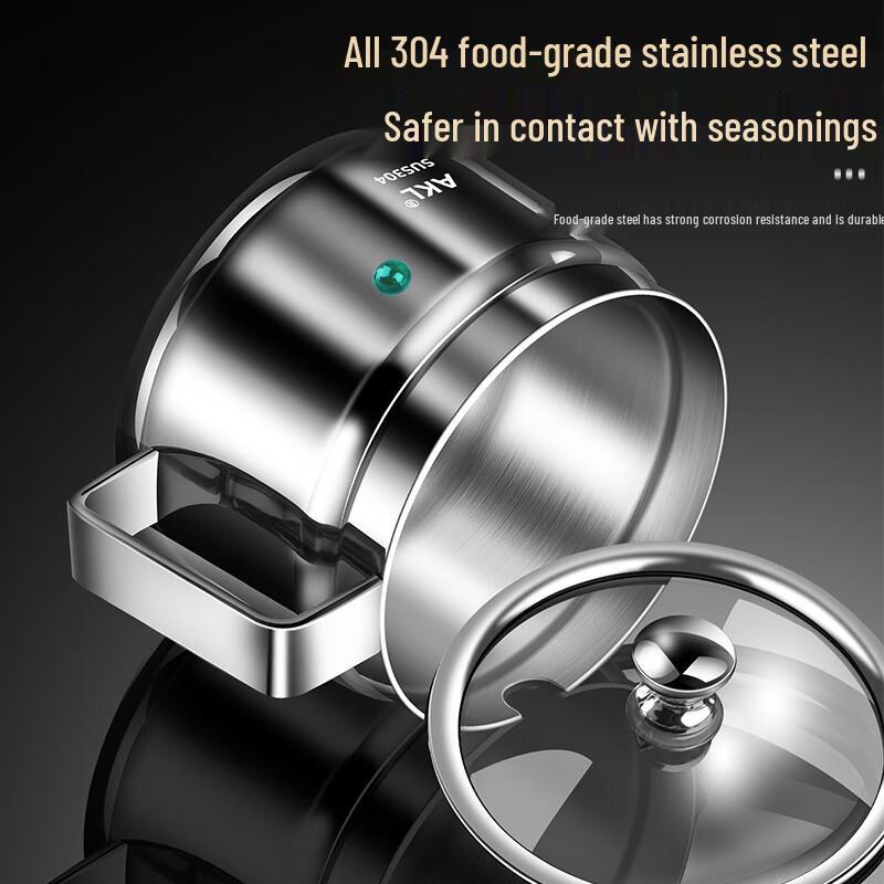 Zhaoran 304 Stainless Steel Spice Jars Set with Handles & Base (4-Pack)