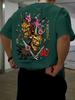 Unisexs Tshirt Japanese Oni Demon Mask Katana Cherry Blossom Kanji Print Vintage Ukiyoe Streetwear 100 Polyester Sxxl