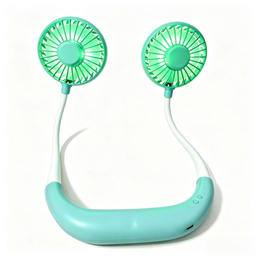 Hanging Neck USB Fan Portable Mini Fan Usb Rechargeable Cooling Hands-free Hanging Neck Band Fan for Outdoor Traveling