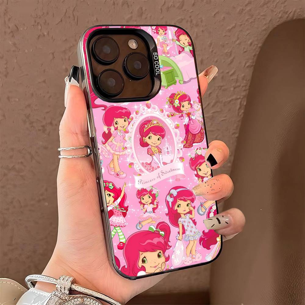 Strawberry Sh-SHortcakeS phone case for iPhone 17 17Air 16 15 14 13 12 11 Pro Max Plus Colorful Silver