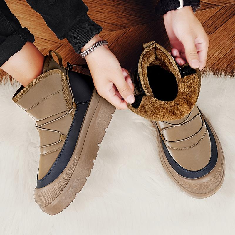 Snow boots winter velvet warm sub-zero cold proof thickened waterproof non-slip fur integrated cotton shoes