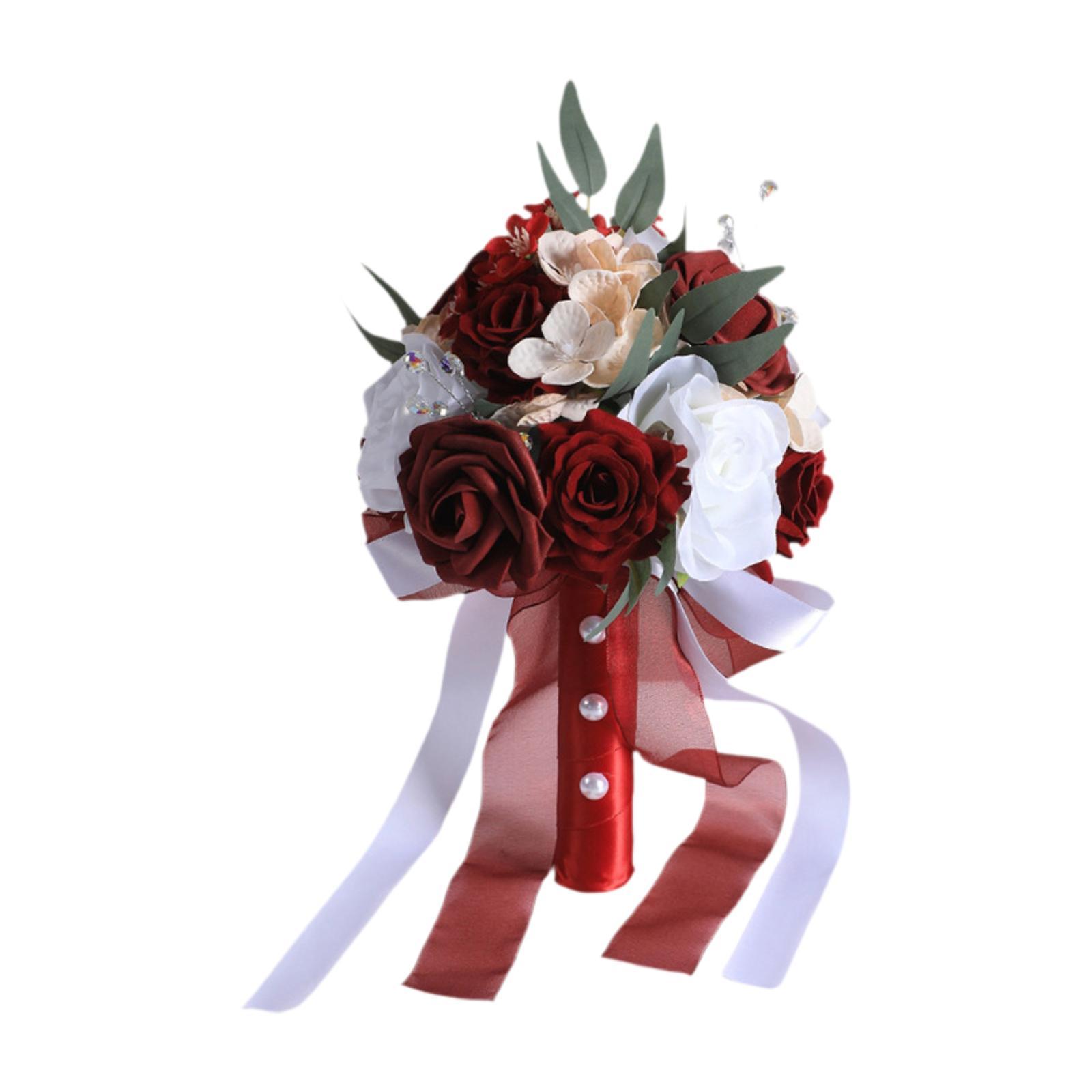 Bridal Bouquet Versatile Artificial Rose Flowers for Home Festival Ceremony