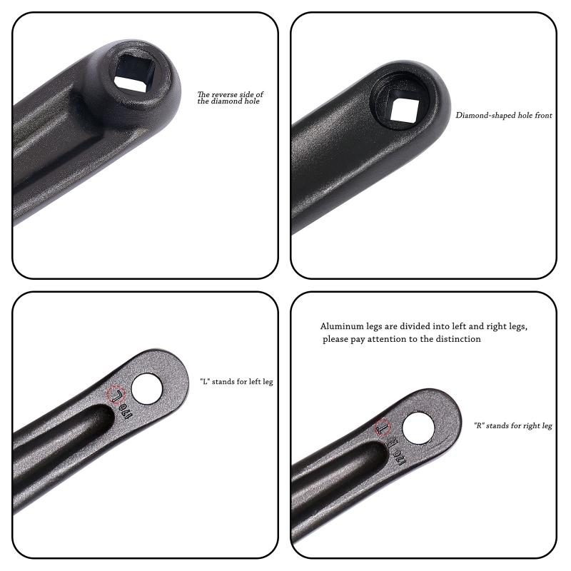 Professional Light & Right 170mm Bike Crank Arm Aluminum Alloy Single Speed Crankset for Bicycle Mountain Road Bikes