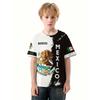 Children's Clothing Boys Summer Fashion Mexican Flag 3D Pattern Printed T-shirt Short Sleeved