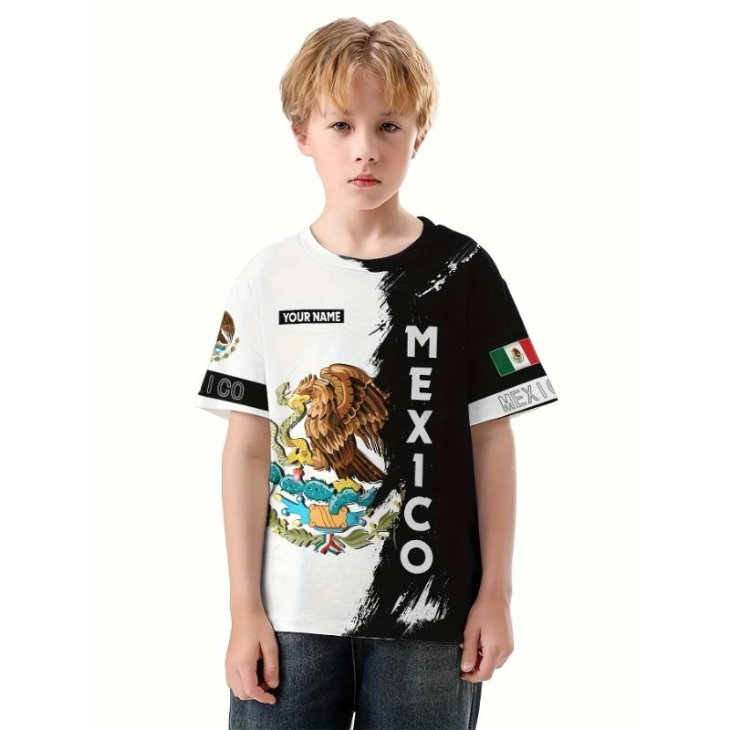 Children's Clothing Boys Summer Fashion Mexican Flag 3D Pattern Printed T-shirt Short Sleeved