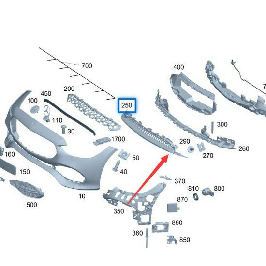 2068858101 Bumper Bracket Skeleton Lower Part for Mercedes-Benz C-Class C200/C260 (206 Series)