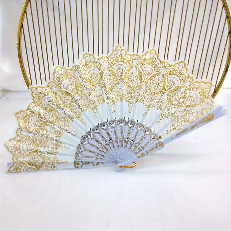 Chinesischer Faltfächer Floral Handfächer Vintage Faltbarer Tanzfächer Party Dekoration