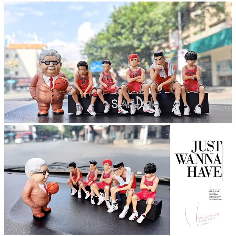 KRGNPLE Slam Dunk Toy Model Figure Mitsuyoshi Anzai Coach Anzai Car Ornament Decorative Cartoon Figure (Design: Coach Anzai, Total 1 Piece)