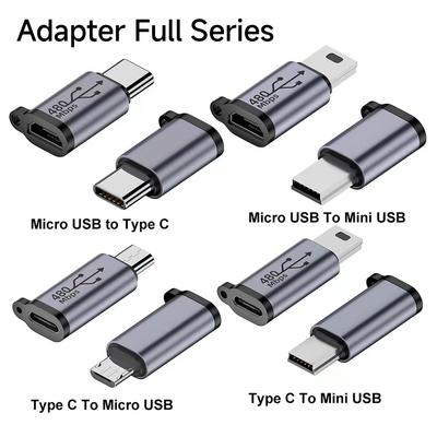 Adattatore di ricarica per trasmissione dati Telefono Android Passa a illuminazione di tipo C compatibile per adattatore per cellulare USB C Spine micro USB Trasferimento convertito