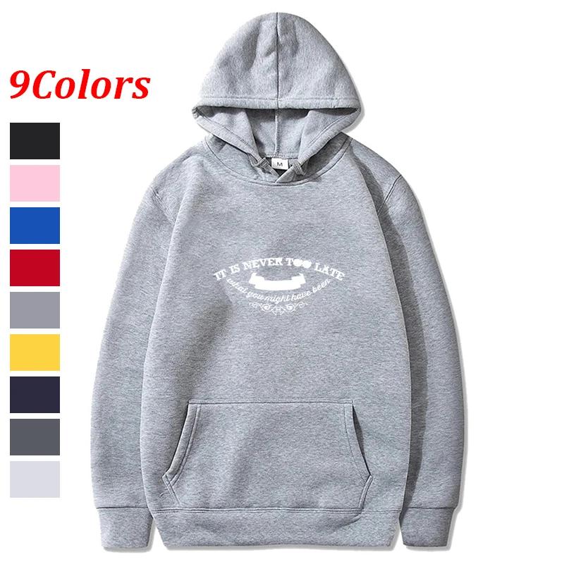 Autumn Fleece Finger Heart Long Sleeve Korean Fashion Solid Color Drawstring Pockets Hooded Loose Hoodie Sweatshirts Top