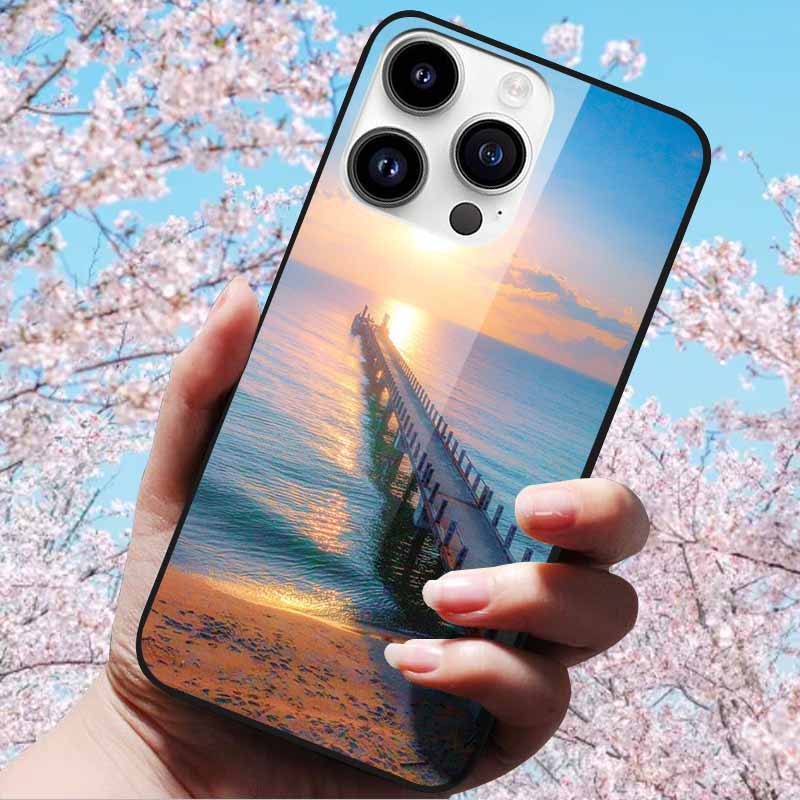 For iPhone 16 Pro Max Case Tempered Glass Hard Fashion Cover Soft Bumper for iPhone 16 Pro Phone Shell Capa iPhone 16 Plus Cases