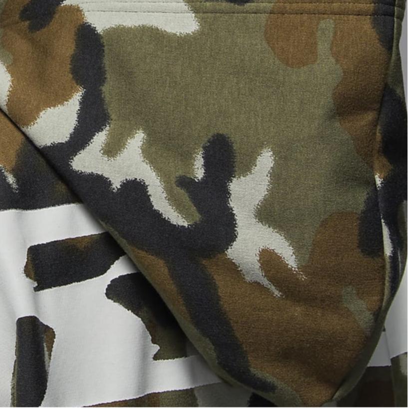 Jordan MVP Kamuflážová ležérní měkká fleecová mikina s kapucí pánská mikina světle olivově žlutá FV7435-380