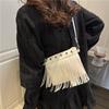 Ethnic Style Bag Women's Bohemian Style Fringed Bag Popular Retro Shoulder Messenger Women's Bag Small Square Bag