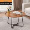 Walnut Minimalist Round Side Table – Italian Luxury Coffee Table for Living Room