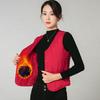 Winter Women Layering Vest Coat Thin Padded Button Closure Round Neck Sleeveless Solid Color Windproof Heat Retention Outdoor Down Coat
