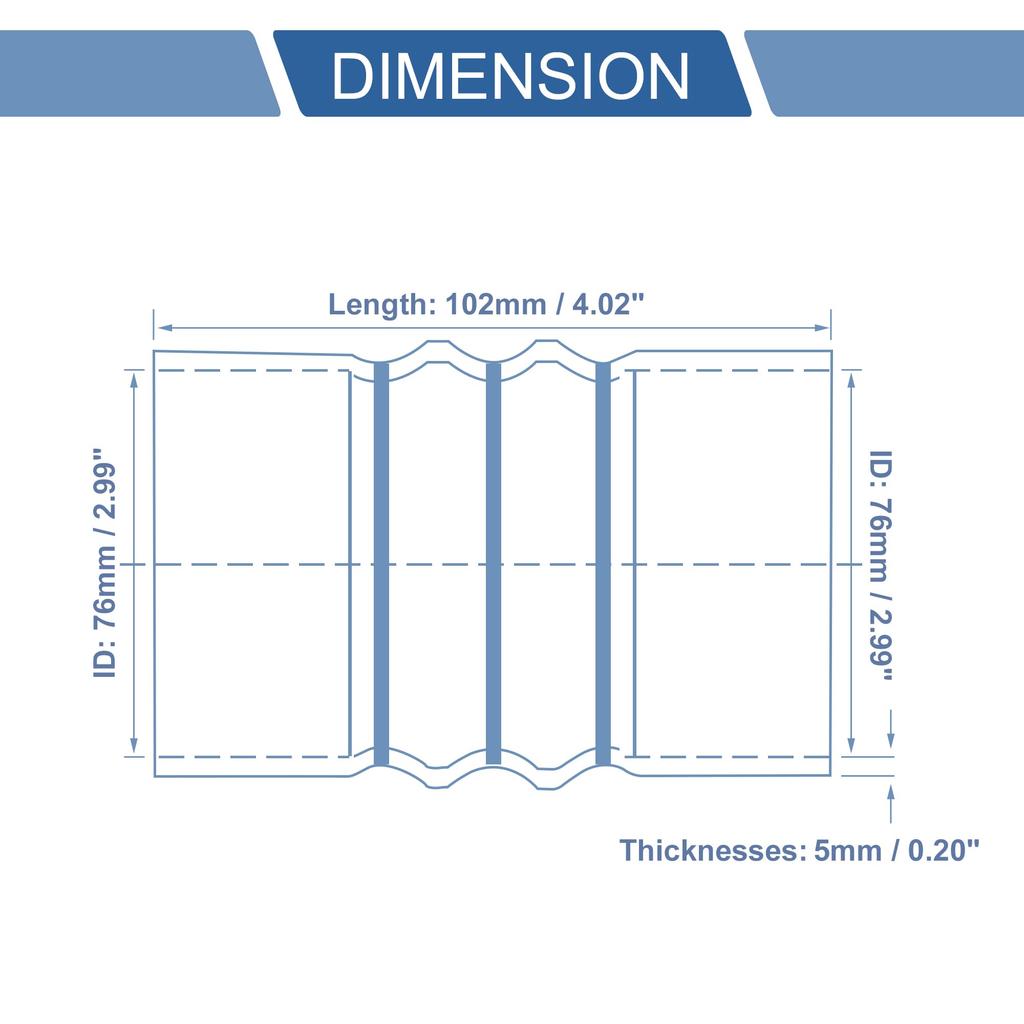 X AUTOHAUX 1 set Innerdiameter 76mm/299" Längd 102mm/402" Svart Röd Bil Silikon Slang