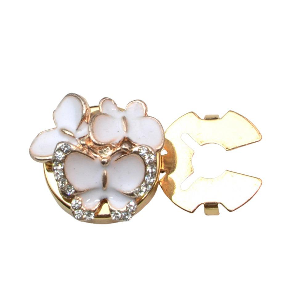 1PC Alloy Pearl Round Shirt Buckle Rhinestone Flower Cufflinksble  for Shirt Dress Decoration