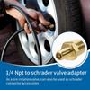 2 Pieces Brass Valves Adapter 1/4 Inch NPT Air Inflator Connector Suitable For Car Tire Pumps And Portable Compressors