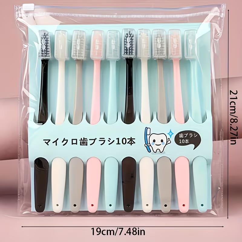 10pcs/set Teeth Deep Cleaning Toothbrush Soft Bristle Ultrafine Adult Tooth Brush Dental Oral Care Brush Portable Travel