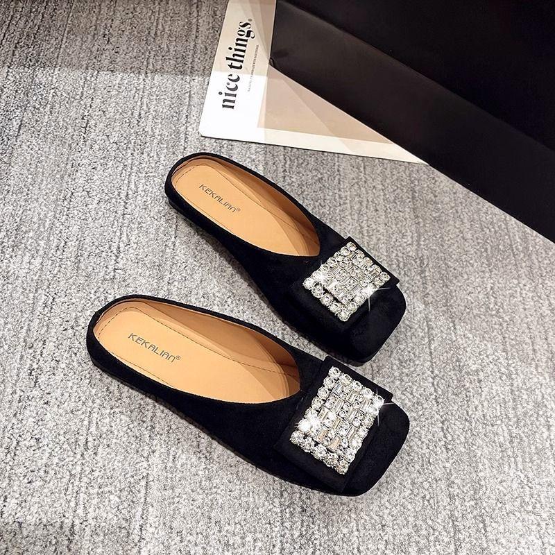 

Женские шлепанцы с квадратным носком и стразами и женские сандалии Новая модная распродажа шикарные элегантные туфли по низкой цене акция 40