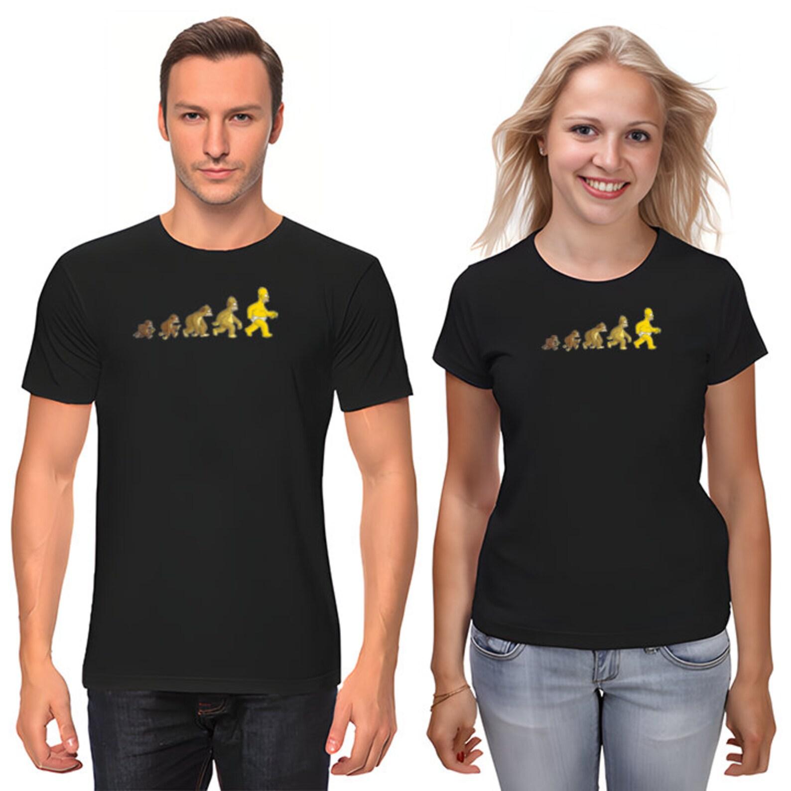 The Simpsons,Homer,Marge,Bart,Lisa Figure, Short Sleeve White-Black Men s / Women s T-Shirt G558 L